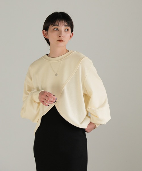 select MOCA（セレクトモカ）の「カシュクールプルオーバー（スウェット・レディース・グレー/ブラック/アイボリー・FREE）」の14枚目の写真