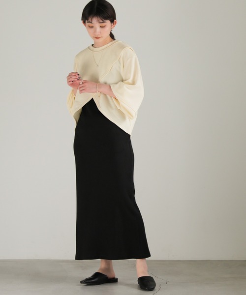 select MOCA（セレクトモカ）の「カシュクールプルオーバー（スウェット・レディース・グレー/ブラック/アイボリー・FREE）」の5枚目の写真