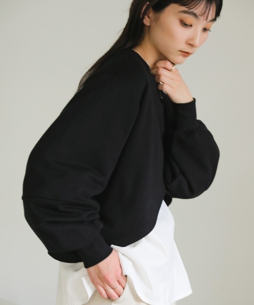 select MOCA（セレクトモカ）の「カシュクールプルオーバー（スウェット・レディース・グレー/ブラック/アイボリー・FREE）」の21枚目の写真