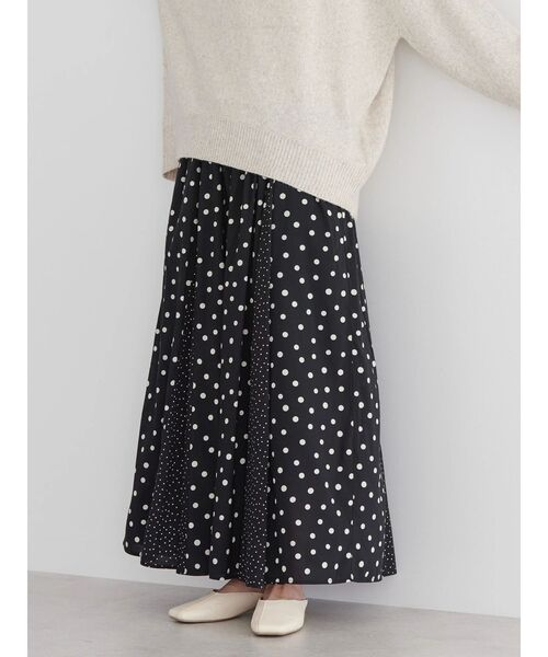 AMERICAN HOLIC（アメリカンホリック）の「フワッとギャザースカート（スカート・レディース・ブルー系その他7/チェック/マルチ/グリーン系その他5/ドット/オレンジ・M/L）」の7枚目の写真