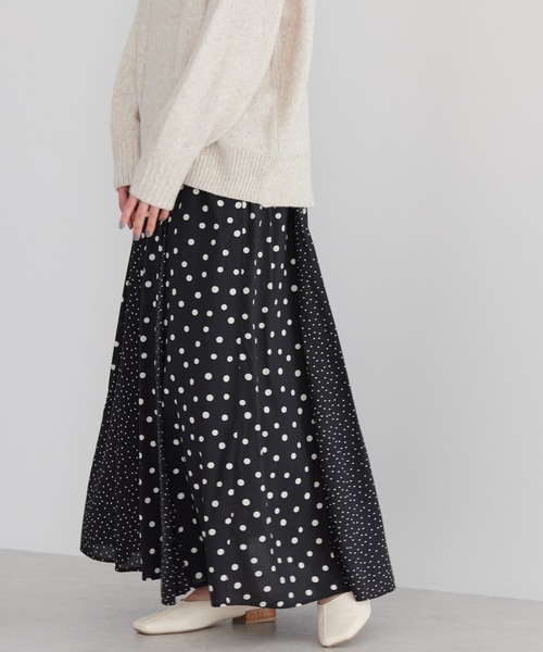 AMERICAN HOLIC（アメリカンホリック）の「フワッとギャザースカート（スカート・レディース・ブルー系その他7/チェック/マルチ/グリーン系その他5/ドット/オレンジ・M/L）」の5枚目の写真