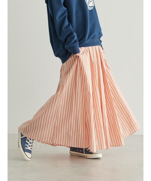 AMERICAN HOLIC（アメリカンホリック）の「フワッとギャザースカート（スカート・レディース・ブルー系その他7/チェック/マルチ/グリーン系その他5/ドット/オレンジ・M/L）」の3枚目の写真