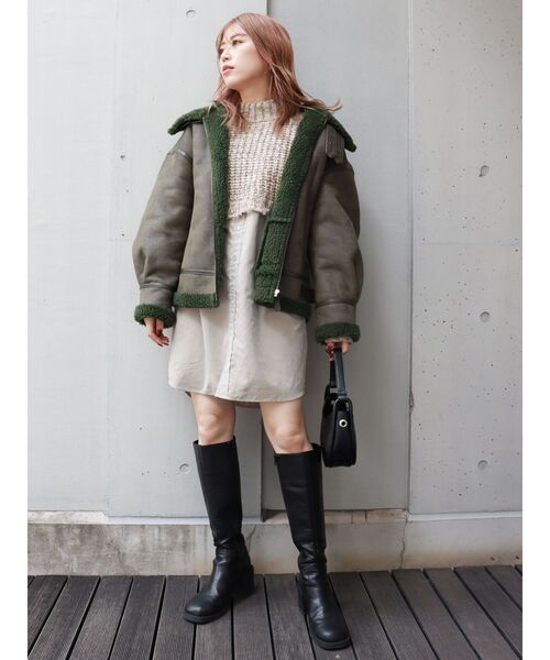 MURUA（ムルーア）の「メランジニットドッキングミニワンピース（ワンピース・レディース・アイボリー/ブラック/グリーン・2/1）」の17枚目の写真