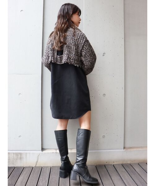 MURUA（ムルーア）の「メランジニットドッキングミニワンピース（ワンピース・レディース・アイボリー/ブラック/グリーン・2/1）」の22枚目の写真