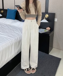 コーディロイタックワイドパンツ