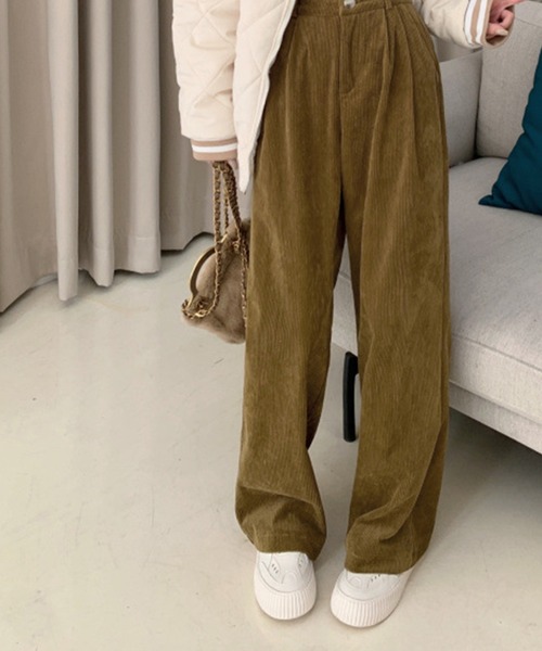 aimoha(アイモハ)の「コーディロイタックワイドパンツ(その他パンツ・レディース・ブラック/ホワイト/イエロー/チョコ・SMALL/MEDIUM/LARGE)」の15枚目の写真