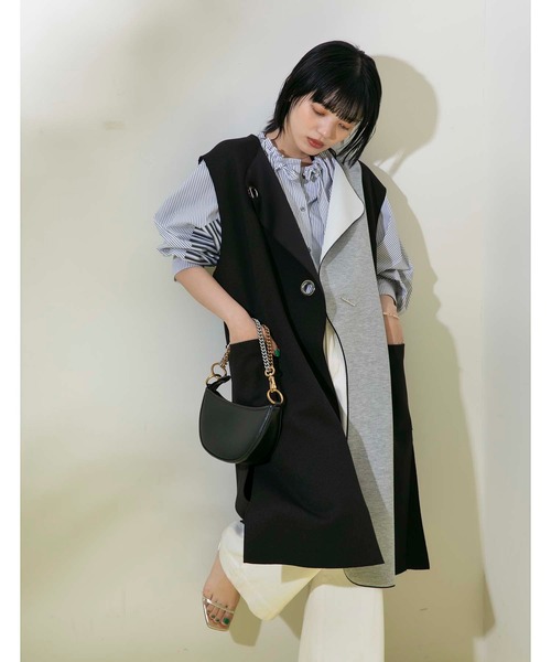 Eimee Law（エイミーロウ）の「ドロストネック ストライプブラウス（シャツ/ブラウス・レディース・オフホワイト/サックスブルー/ブルー・38）」の14枚目の写真