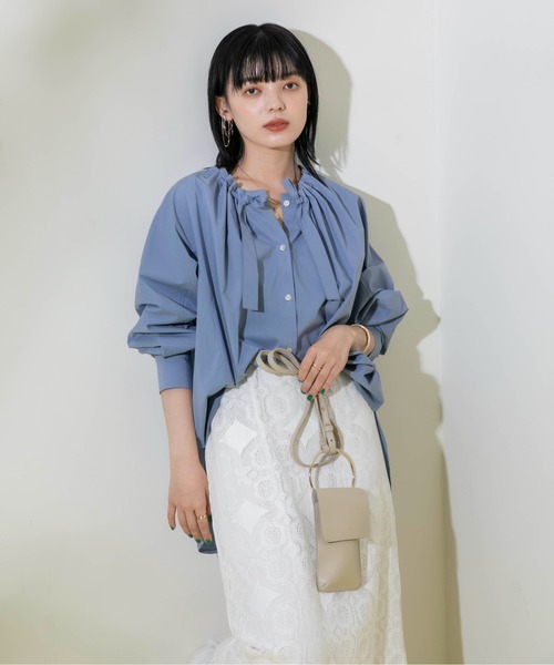 Eimee Law（エイミーロウ）の「ドロストネック ストライプブラウス