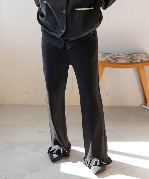 LOWRYS FARM(ローリーズファーム)の「スソフリルリブパンツ 189109(その他パンツ・レディース・イエロー/アイボリー/ブラック・FREE)」の10枚目の写真