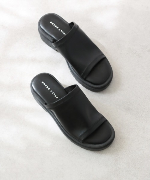 JELLY BEANS（ジェリービーンズ）の「【WEB限定】トラックソールストレッチミュール(210-10355)JELLY BEANS(ジェリービーンズ)（サンダル・レディース・アイボリー/ブラック・S/M/L）」の2枚目の写真