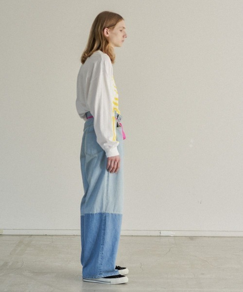 FACETASM（ファセッタズム）の「PATCHWORK BIG DENIM PANTS（デニムパンツ・メンズ・インディゴブルー・3/4）」の5枚目の写真
