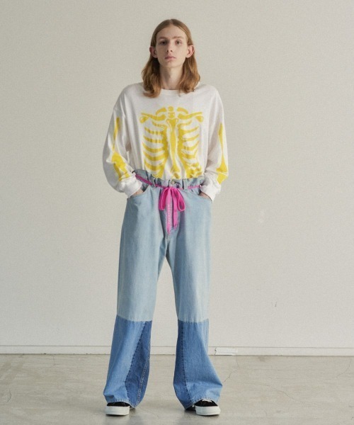 FACETASM（ファセッタズム）の「PATCHWORK BIG DENIM PANTS（デニムパンツ・メンズ・インディゴブルー・3/4）」の9枚目の写真