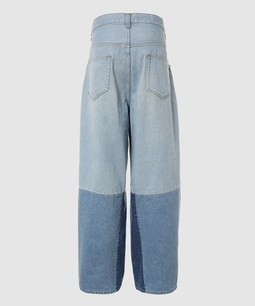 FACETASM（ファセッタズム）の「PATCHWORK BIG DENIM PANTS（デニムパンツ・メンズ・インディゴブルー・3/4）」の2枚目の写真