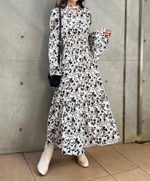 one after another NICE CLAUP | 【ボウタイ取り外し可能】レディロングワンピース　2023SS(ワンピース)