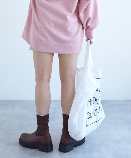 w closet(ダブルクローゼット)の「ナイロンプリントトートバッグ(トートバッグ・レディース・オレンジ/グリーン/オフホワイト/ピンク/ライム・FREE)」の15枚目の写真