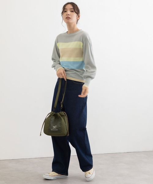 POU DOU DOU(プードゥドゥ)の「マルチボーダープルオーバー(ニット/セーター・レディース・アイボリー/ライトグレー/ベージュ・3)」の8枚目の写真