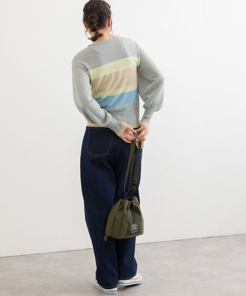 POU DOU DOU(プードゥドゥ)の「マルチボーダープルオーバー(ニット/セーター・レディース・アイボリー/ライトグレー/ベージュ・3)」の9枚目の写真