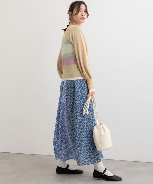 POU DOU DOU(プードゥドゥ)の「マルチボーダープルオーバー(ニット/セーター・レディース・アイボリー/ライトグレー/ベージュ・3)」の16枚目の写真