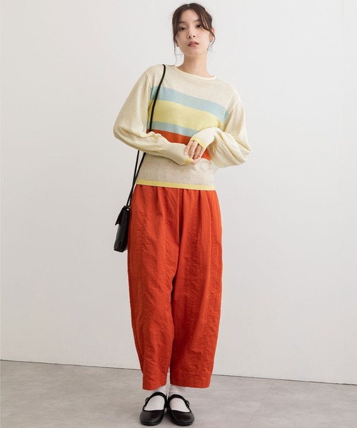 POU DOU DOU(プードゥドゥ)の「マルチボーダープルオーバー(ニット/セーター・レディース・アイボリー/ライトグレー/ベージュ・3)」の21枚目の写真