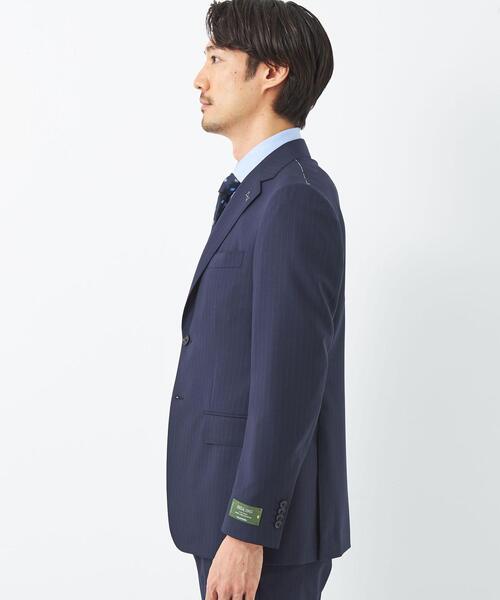 NANO UNIVERSE 高級生地 REDA スーツ ストライプ ネイビー 44 Sサイズ