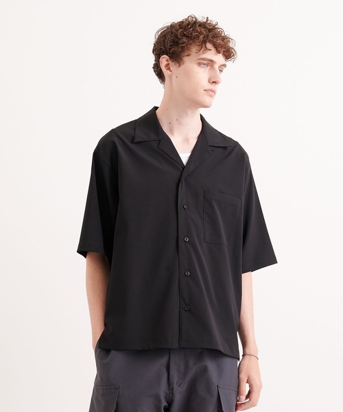 CITY TOKYO（シティトウキョウ）の「ドライストレッチオープンカラーシャツ（シャツ/ブラウス・メンズ・ホワイト/ライトブルーグレー/ブラック・1/2/3）」の2枚目の写真