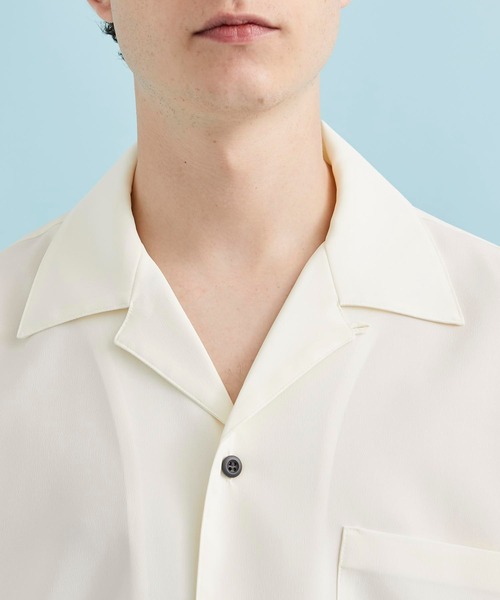 CITY TOKYO（シティトウキョウ）の「ドライストレッチオープンカラーシャツ（シャツ/ブラウス・メンズ・ホワイト/ライトブルーグレー/ブラック・1/2/3）」の4枚目の写真