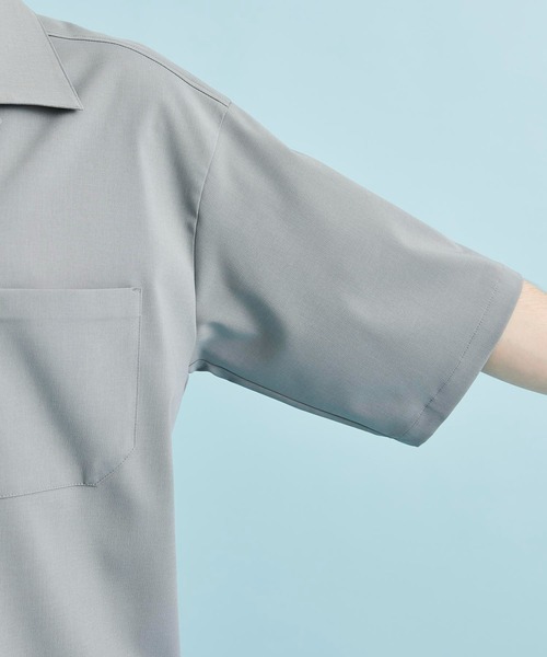 CITY TOKYO（シティトウキョウ）の「ドライストレッチオープンカラーシャツ（シャツ/ブラウス・メンズ・ホワイト/ライトブルーグレー/ブラック・1/2/3）」の12枚目の写真