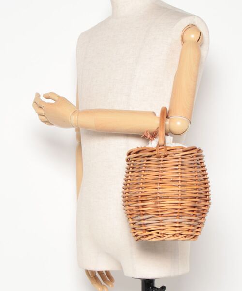 あけび かごバッグ ラウンドハンドル あけび かごバッグ 14 赤棒 丸一本手｜国産 ピクニックにも