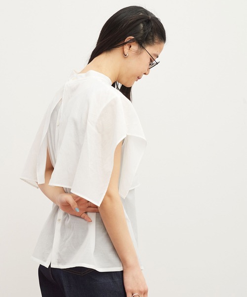 fig Ｌondon（フィグロンドン）の「Lily blouse（シャツ/ブラウス・レディース・ホワイト/ストライプ/ブラック・FREE）」の6枚目の写真