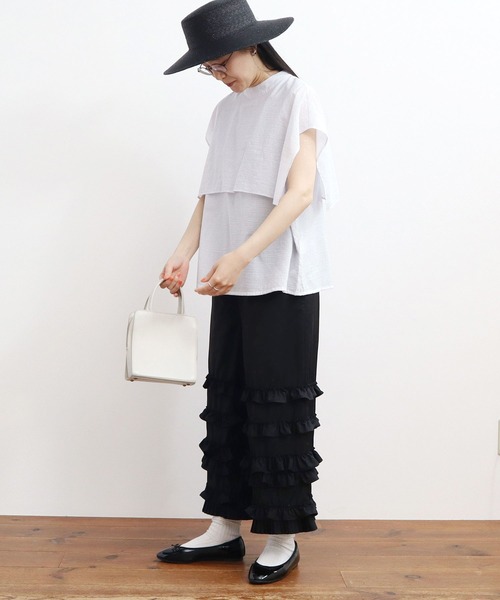 fig Ｌondon（フィグロンドン）の「Lily blouse（シャツ/ブラウス・レディース・ホワイト/ストライプ/ブラック・FREE）」の21枚目の写真