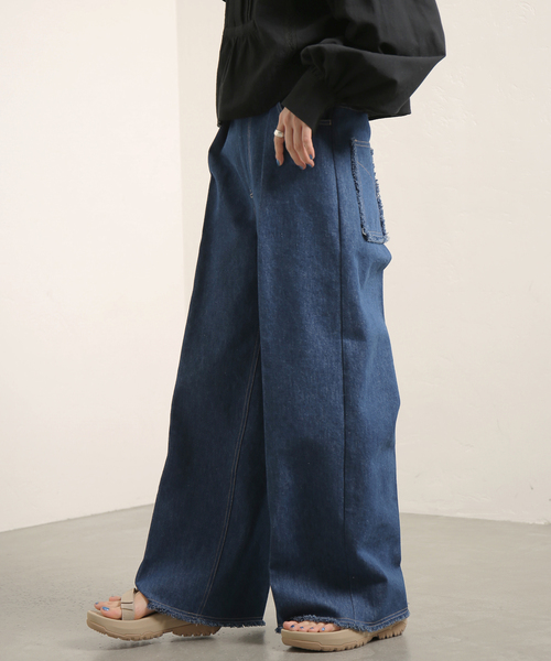 JOINT WORKS(ジョイントワークス)の「【COMMRE/コムル】フリンジデニムパンツ(デニムパンツ・レディース・ネイビー/ブルー系その他・FREE)」の4枚目の写真