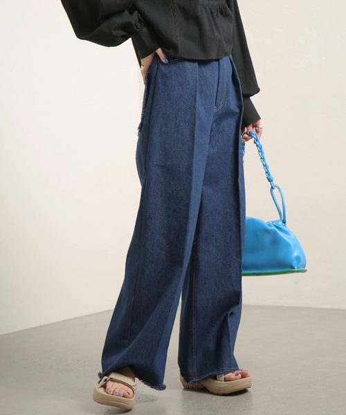 JOINT WORKS(ジョイントワークス)の「【COMMRE/コムル】フリンジデニムパンツ(デニムパンツ・レディース・ネイビー/ブルー系その他・FREE)」の5枚目の写真