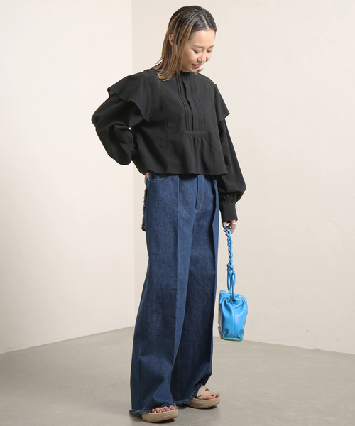 JOINT WORKS(ジョイントワークス)の「【COMMRE/コムル】フリンジデニムパンツ(デニムパンツ・レディース・ネイビー/ブルー系その他・FREE)」の10枚目の写真