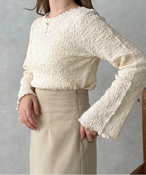 apres jour clair（アプレジュールクレア）の「【apres jour clair】ポコポコフレアスリーブT【ZOZOTOWN限定アイテム】（Tシャツ/カットソー・レディース・ベージュ/アイボリー・X-LARGE/フリー）」の16枚目の写真