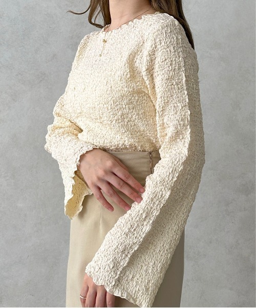 apres jour clair（アプレジュールクレア）の「【apres jour clair】ポコポコフレアスリーブT【ZOZOTOWN限定アイテム】（Tシャツ/カットソー・レディース・ベージュ/アイボリー・X-LARGE/フリー）」の17枚目の写真