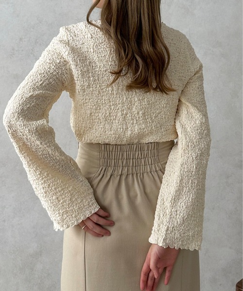 apres jour clair（アプレジュールクレア）の「【apres jour clair】ポコポコフレアスリーブT【ZOZOTOWN限定アイテム】（Tシャツ/カットソー・レディース・ベージュ/アイボリー・X-LARGE/フリー）」の4枚目の写真