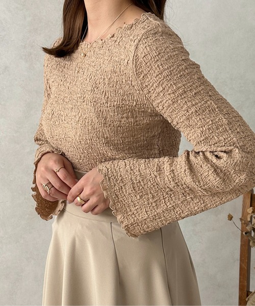 apres jour clair（アプレジュールクレア）の「【apres jour clair】ポコポコフレアスリーブT【ZOZOTOWN限定アイテム】（Tシャツ/カットソー・レディース・ベージュ/アイボリー・X-LARGE/フリー）」の8枚目の写真