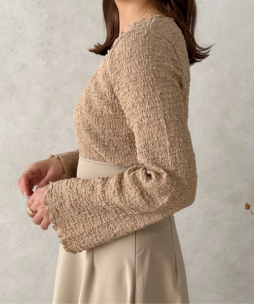 apres jour clair（アプレジュールクレア）の「【apres jour clair】ポコポコフレアスリーブT【ZOZOTOWN限定アイテム】（Tシャツ/カットソー・レディース・ベージュ/アイボリー・X-LARGE/フリー）」の11枚目の写真