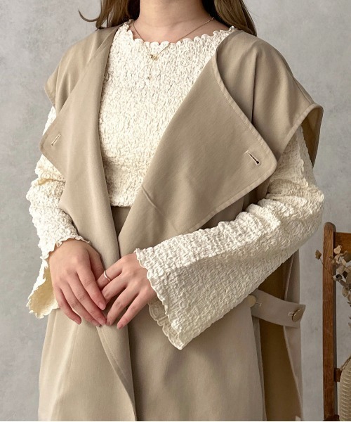 apres jour clair（アプレジュールクレア）の「【apres jour clair】ポコポコフレアスリーブT【ZOZOTOWN限定アイテム】（Tシャツ/カットソー・レディース・ベージュ/アイボリー・X-LARGE/フリー）」の20枚目の写真