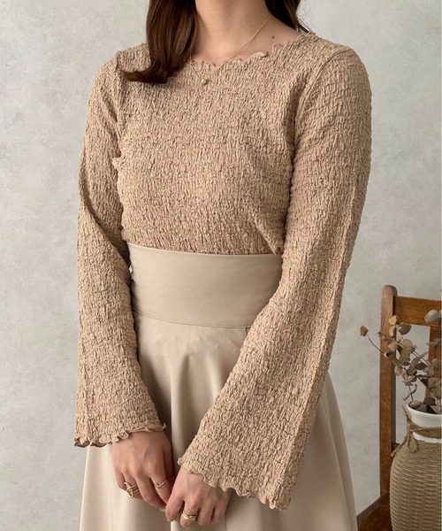 apres jour clair（アプレジュールクレア）の「【apres jour clair】ポコポコフレアスリーブT【ZOZOTOWN限定アイテム】（Tシャツ/カットソー・レディース・ベージュ/アイボリー・X-LARGE/フリー）」の21枚目の写真