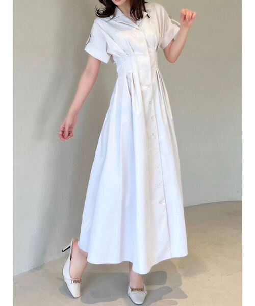 RESEXXY（リゼクシー）の「【WEB限定】ウエストタックシャツワンピース（シャツワンピース・レディース・ブルー/ブラック/アイボリー・FREE）」の2枚目の写真
