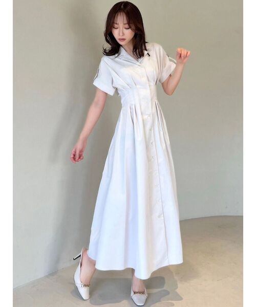 RESEXXY（リゼクシー）の「【WEB限定】ウエストタックシャツワンピース（シャツワンピース・レディース・ブルー/ブラック/アイボリー・FREE）」の8枚目の写真