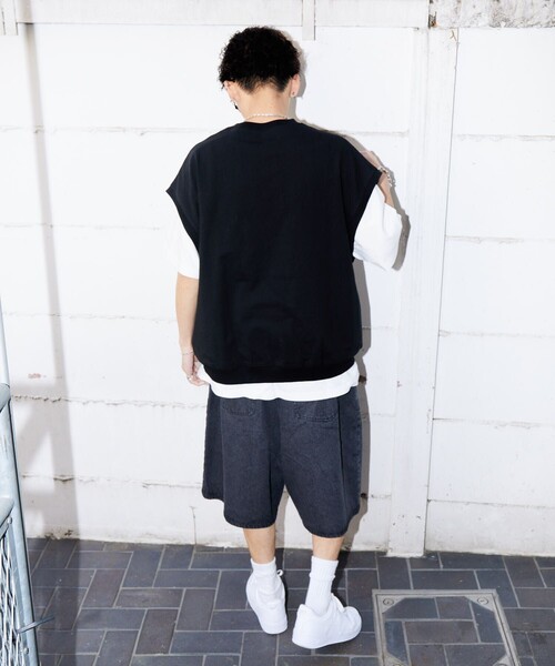 MLB（メジャーリーグベースボール）の「MLB/メジャーリーグベースボール/別注 バギーデニムショーツ/ハーフパンツ/デニムパンツ(限定展開)（デニムパンツ・メンズ・ブルー系その他/サックスブルー/ブラック/ブルー系その他2・LARGE/SMALL/MEDIUM）」の9枚目の写真