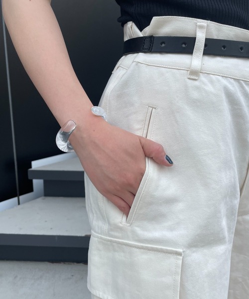 CIAOPANIC(チャオパニック)の「【BNCP】ヘリンボーンカーゴショートパンツ(カーゴパンツ・レディース・ホワイト/パープル/ブラック/カーキ・MEDIUM/LARGE)」の18枚目の写真