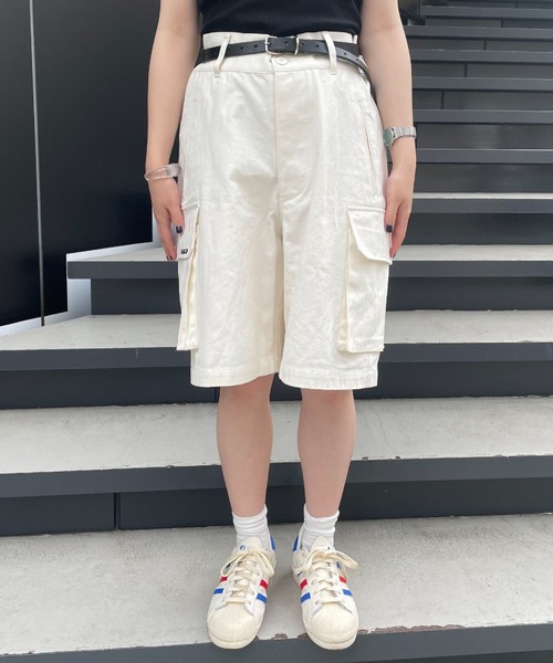 CIAOPANIC(チャオパニック)の「【BNCP】ヘリンボーンカーゴショートパンツ(カーゴパンツ・レディース・ホワイト/パープル/ブラック/カーキ・MEDIUM/LARGE)」の14枚目の写真