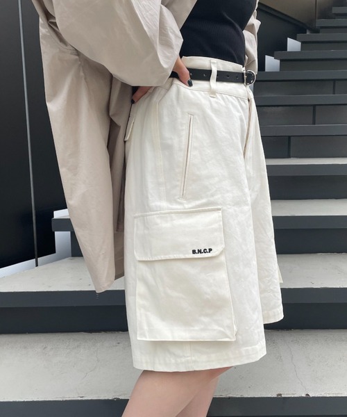 CIAOPANIC(チャオパニック)の「【BNCP】ヘリンボーンカーゴショートパンツ(カーゴパンツ・レディース・ホワイト/パープル/ブラック/カーキ・MEDIUM/LARGE)」の13枚目の写真