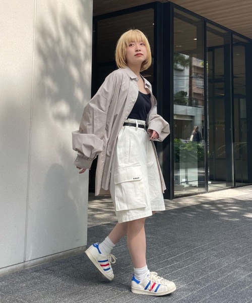 CIAOPANIC(チャオパニック)の「【BNCP】ヘリンボーンカーゴショートパンツ(カーゴパンツ・レディース・ホワイト/パープル/ブラック/カーキ・MEDIUM/LARGE)」の7枚目の写真