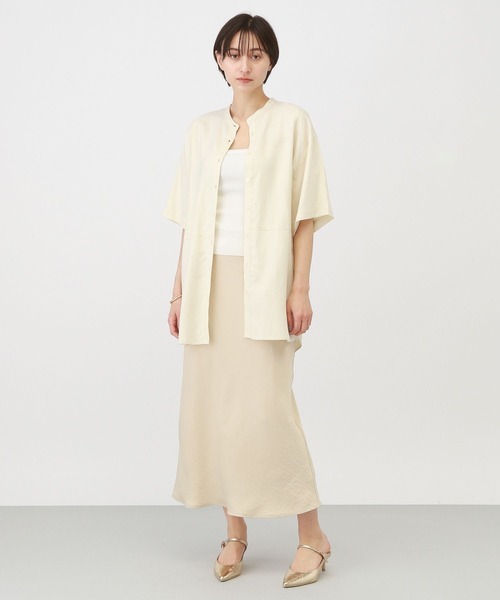 A part by（アパートバイ）の「サテンナロースカート（スカート・レディース・ベージュ/ブラック・MEDIUM/LARGE）」の3枚目の写真