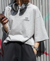 UNCORD | 【UNCORD】One point mock neck T-shirt/ ワンポイント胸刺繍モックネックビッグシルエット半袖Tシャツ(Tシャツ/カットソー)