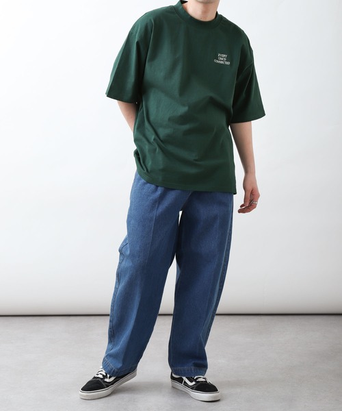 UNCORD（アンコード）の「【UNCORD】One point mock neck T-shirt/ ワンポイント胸刺繍モックネックビッグシルエット半袖Tシャツ（Tシャツ/カットソー・メンズ・杢グレー/グリーン/ホワイト/チャコール/ブラック・MEDIUM/X-LARGE/LARGE）」の11枚目の写真